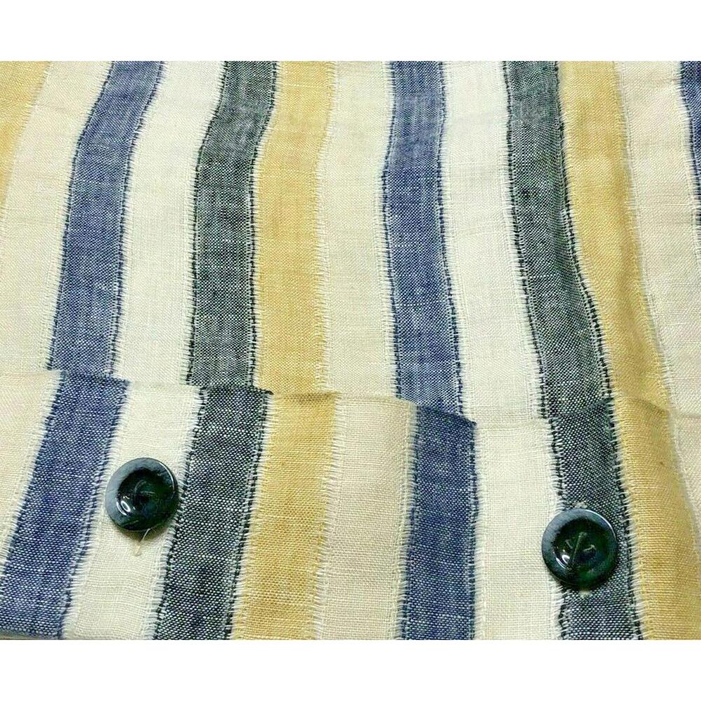 Anthropologie Edme & Esyllte Striped Linen Skirt Knee Length Lined Buttons Sz 2 - Picture 3 of 8